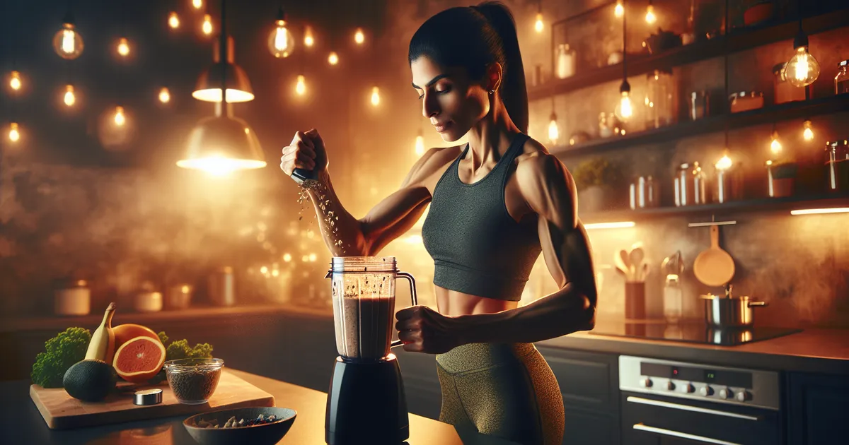 Assorted vegan protein powder containers on a kitchen counter