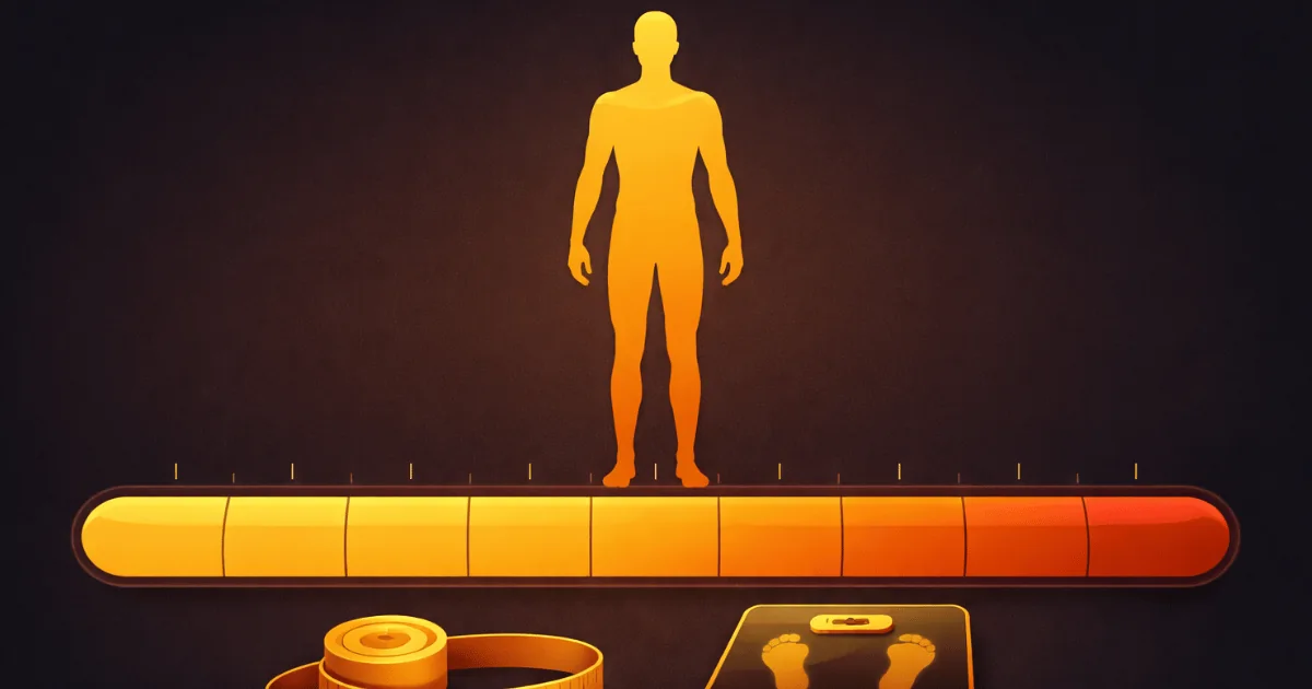 BMI scale concept showing body mass index ranges