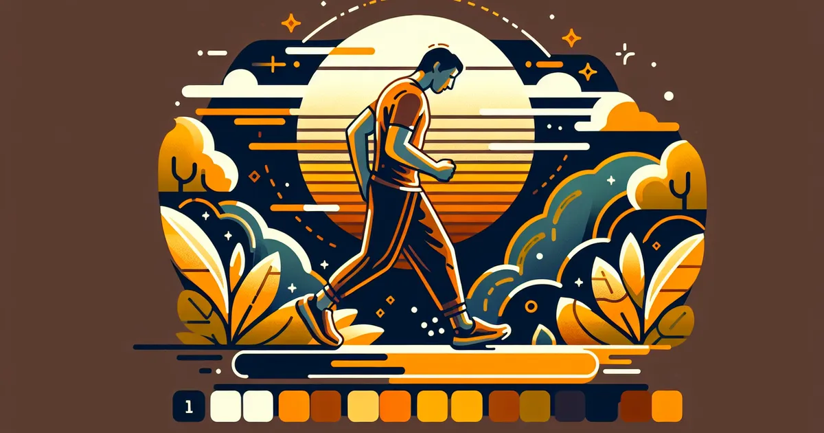 Person doing Japanese interval walking outdoors — alternating fast and slow pace