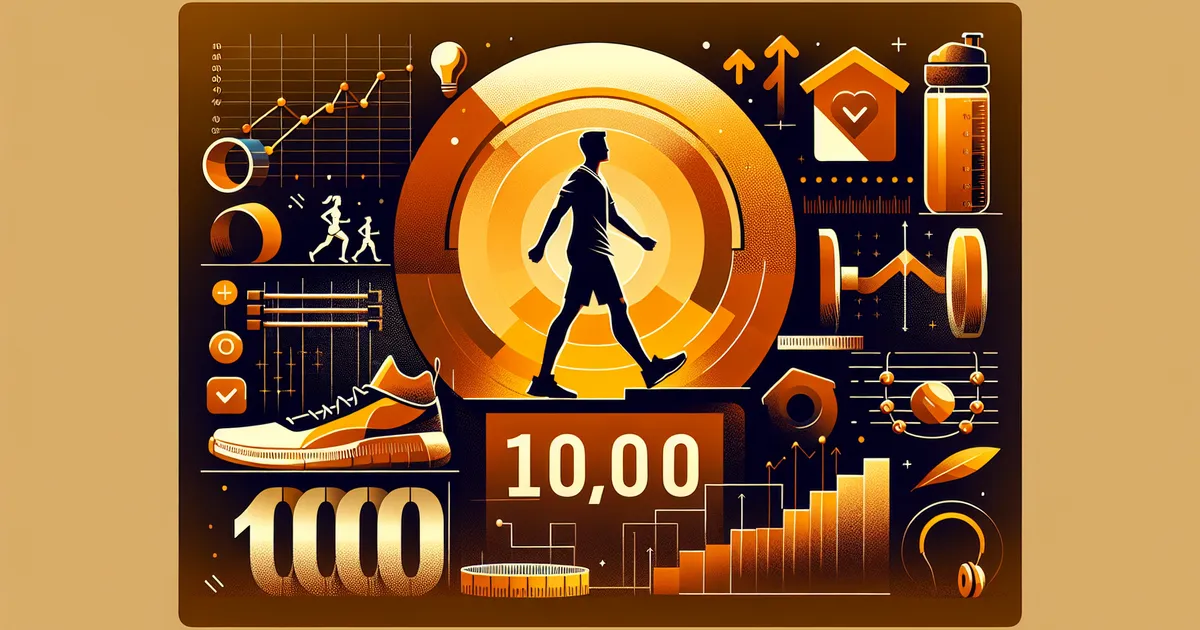 Person walking on a scenic trail with step tracker